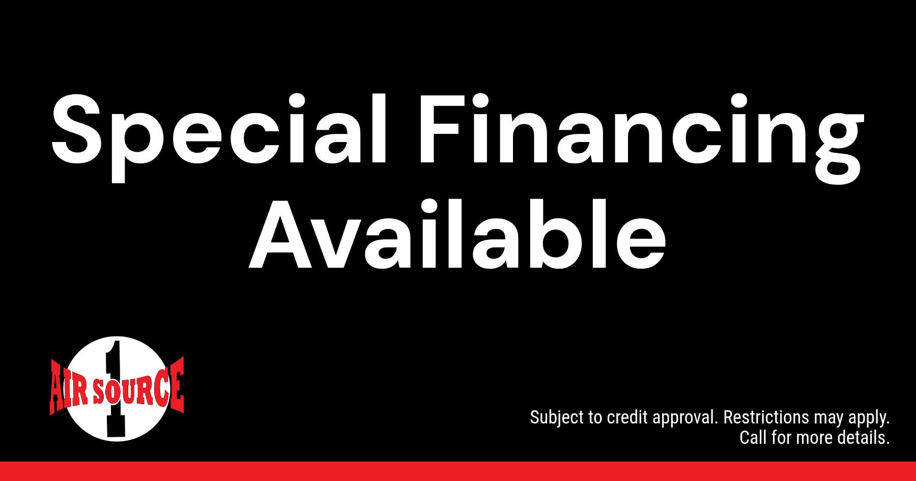 Air Source 1 HVAC financing promo for homeowners in and around Lafayette, LA.